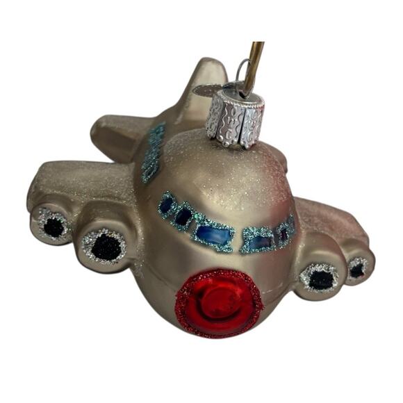 Old World Christmas Glass Blown Tree Ornament Airplane - Picture 2 of 8